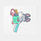 Couverture Polaire Souris comme coiffeur avec ciseaux et comble (Devant (Horizontal))