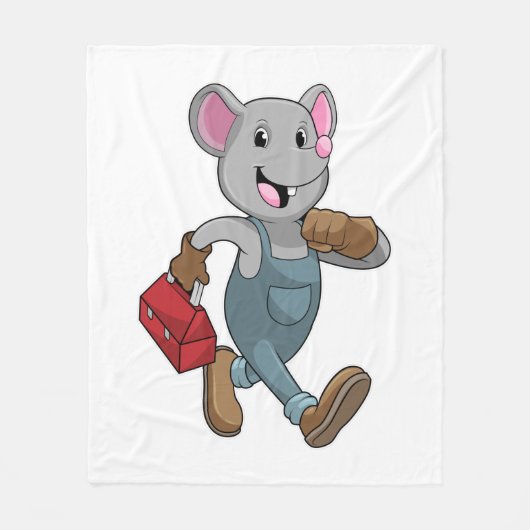 Couverture Polaire Souris comme homme de main avec Boîte à outils (Devant)