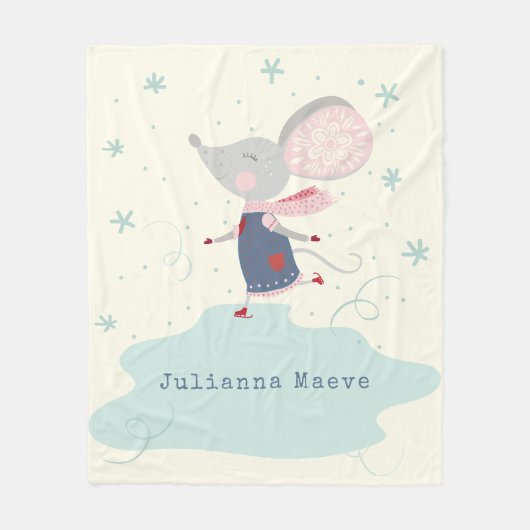 Couverture Polaire Souris de glace Whimsical Nom de vacances Personna (Devant)