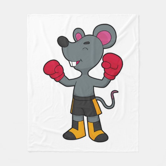 Couverture Polaire Souris en boîte avec gants de boxe (Devant)