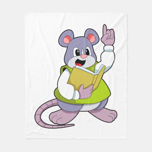 Couverture Polaire Souris enseignant avec un livre (Devant)