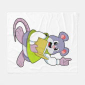 Couverture Polaire Souris enseignant avec un livre (Devant (Horizontal))