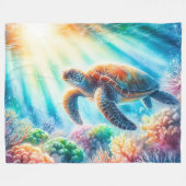 Couverture Polaire Sous la tortue de mer (Devant (Horizontal))