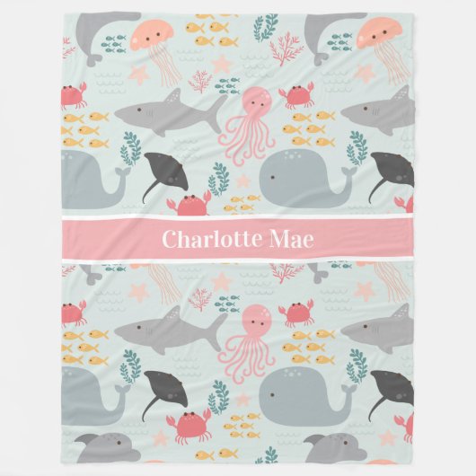 Couverture Polaire Sous le Motif Sea Friends (Devant)