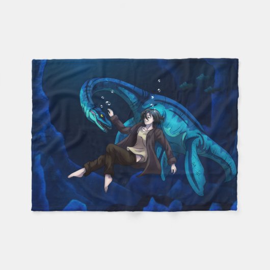 Couverture Polaire Sous l'eau avec un Plesiosaure (Devant (Horizontal))