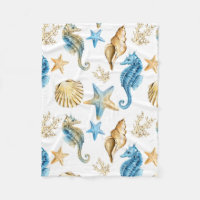 Sous l'hippocampe de bleu et d'or de mer