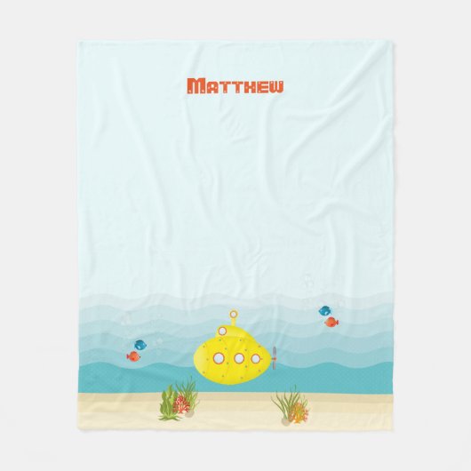 Couverture Polaire Sous-marin jaune profond (Devant)