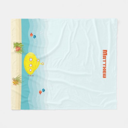 Couverture Polaire Sous-marin jaune profond (Devant (Horizontal))