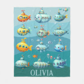 Couverture Polaire Sous-marins mignons (Devant)