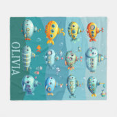 Couverture Polaire Sous-marins mignons (Devant (Horizontal))