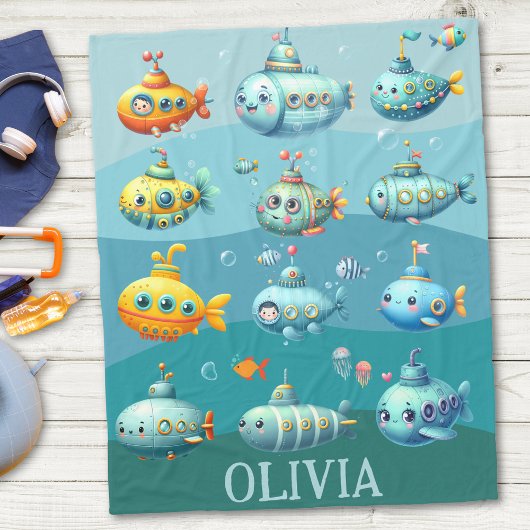 Couverture Polaire Sous-marins mignons