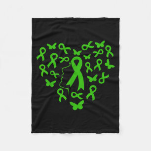 Couverture Polaire Soutenir la femme malade mitochondriale Cœur Vert
