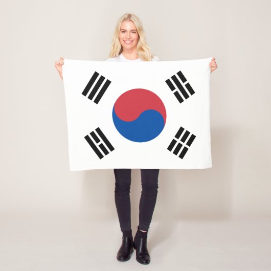 Couverture Polaire South Korea Flag (En situation)