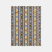 Couverture Polaire Southwest Design Gold Blue Grey Tribal Motif (Devant)
