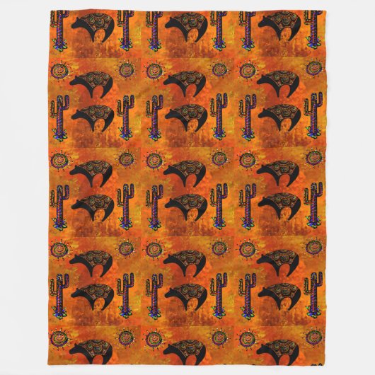 Couverture Polaire Southwestern Bear Art (Devant)