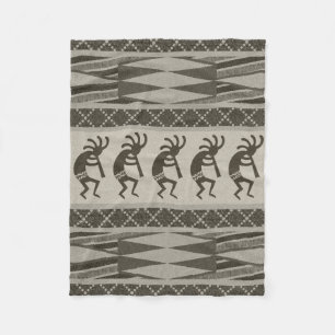 Couverture Polaire Southwestern Design Kokopelli Tribal Aztèque Motif