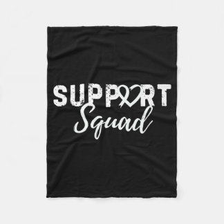 Couverture Polaire Soutien Squad Cancer du poumon Aimer Coeur Blanc R