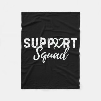 Couverture Polaire Soutien Squad Cancer du poumon Aimer Coeur Blanc R