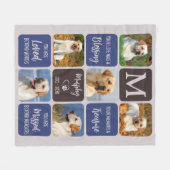 Couverture Polaire Souvenir commémoratif du chien de compagnie Couleu (Devant (Horizontal))