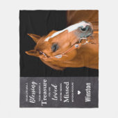 Couverture Polaire Souvenir de l'animal de compagnie Horse Photo (Devant)