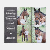 Couverture Polaire Souvenir Personnalisé 4 Photo Collage Mémorial (Devant (Horizontal))