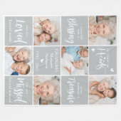 Couverture Polaire Souvenir Personnalisé 6 Photo Collage Mémorial (Devant (Horizontal))