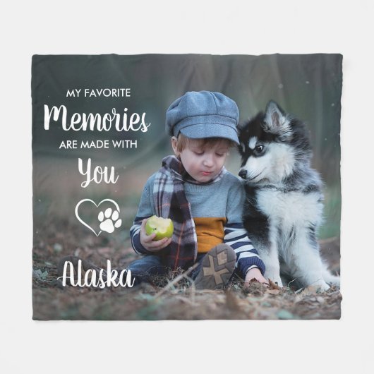 Couverture Polaire Souvenirs favoris Personnalisé Animal de compagnie (Devant (Horizontal))