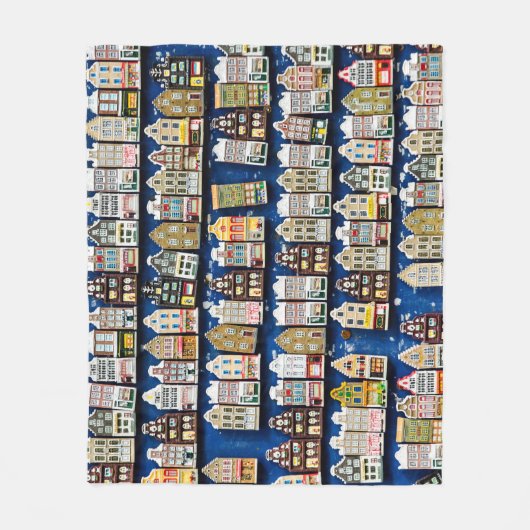 Couverture Polaire souvenirs hollandais, scène de rue à Amsterdam. (Devant)