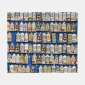 Couverture Polaire souvenirs hollandais, scène de rue à Amsterdam. (Devant (Horizontal))