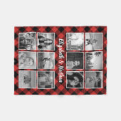 Couverture Polaire Souvenirs Photo Collage Buffalo Plaid Lumberjack (Devant (Horizontal))