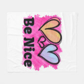 Couverture Polaire Soyez de beaux coeurs aquarelles (Devant (Horizontal))