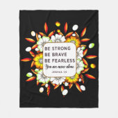 Couverture Polaire Soyez fort courageux sans peur - Bible Verse (Devant)