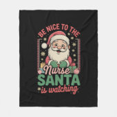Couverture Polaire Soyez Gentil Avec L'Infirmière Père Noël Regarde N (Devant)