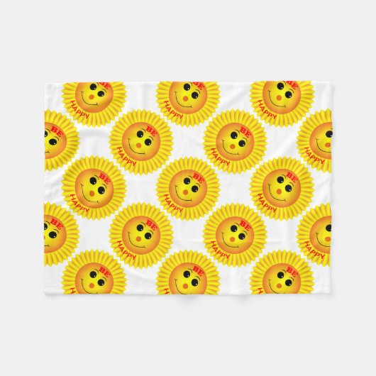 Couverture Polaire Soyez heureux (Devant (Horizontal))