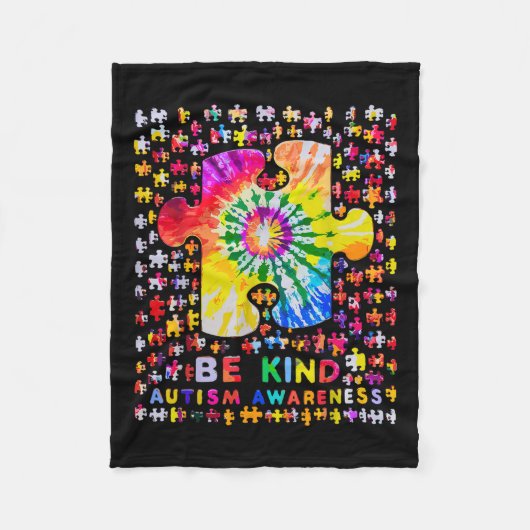 Couverture Polaire Soyez un peu Puzzle Tie Dye Sensibilisation sur l' (Devant)