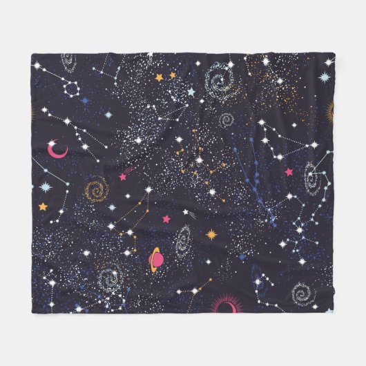 Couverture Polaire Space Galaxy constellation sans couture motif (Devant (Horizontal))