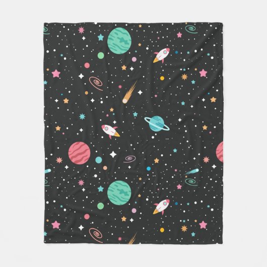 Couverture Polaire Space Rocket Ships et Stars (Devant)
