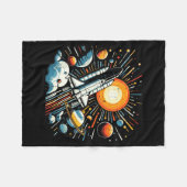 Couverture Polaire Space Shuttle Sun Planets Rocket Galaxy Boys Kids  (Devant (Horizontal))