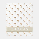 Couverture Polaire Spaniel Cavalier King Charles Blenheim Rose & Blan (Devant)