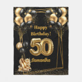 Couverture Polaire Sparkly Confetti 50e Anniversaire Blanket Or Noir (Devant)