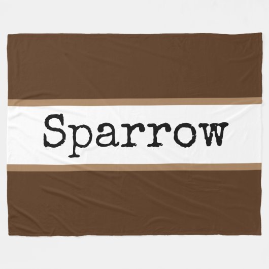 Couverture Polaire SPARROW Fun Moderne Large Brown Blancs (Devant (Horizontal))