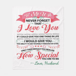 Couverture Polaire Special Quotes To My Wife Venin pour femmes