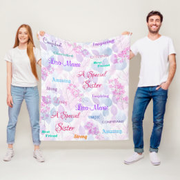 Couverture Polaire Spécial sœur pastel floral attentionné sincère