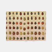 Couverture Polaire Spécimen de coccinelle vintage Motif Insecte antiq (Devant (Horizontal))