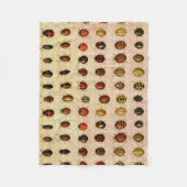 Couverture Polaire Spécimen de coccinelle vintage Motif Insecte antiq (Devant)