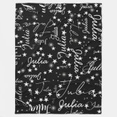 Couverture Polaire Speckled Stars partout Black Sky avec son nom (Devant)