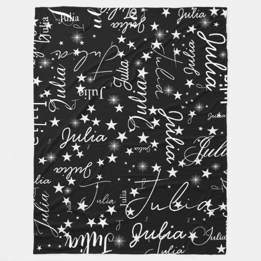 Couverture Polaire Speckled Stars partout Black Sky avec son nom (Devant)