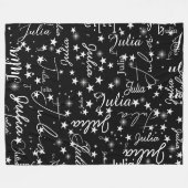 Couverture Polaire Speckled Stars partout Black Sky avec son nom (Devant (Horizontal))