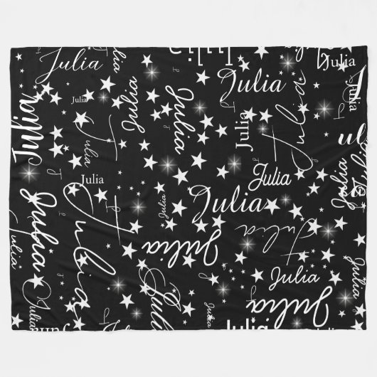 Couverture Polaire Speckled Stars partout Black Sky avec son nom (Devant (Horizontal))