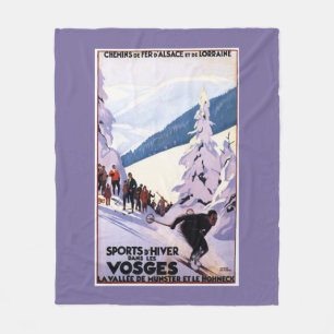 Couverture Polaire Spectateurs observant l'affiche de skieur